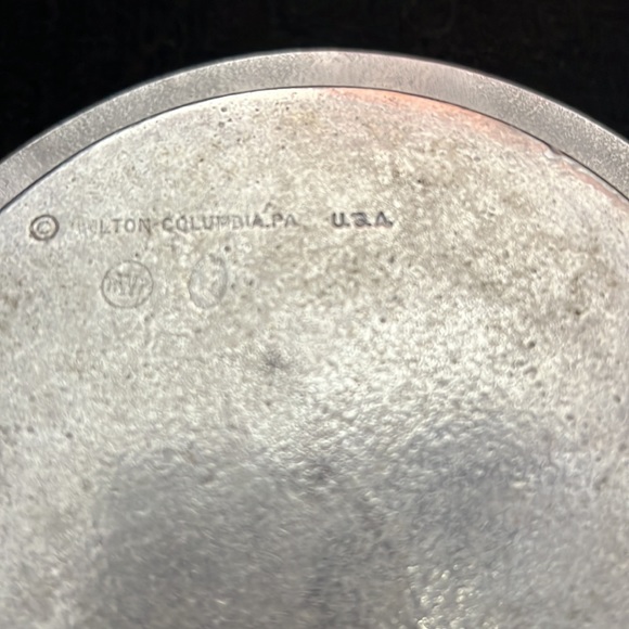 Vintage Wilton Columbia Pewter Wine Bottle Coaster, “A Dinner Without Wine…” - Picture 4 of 7